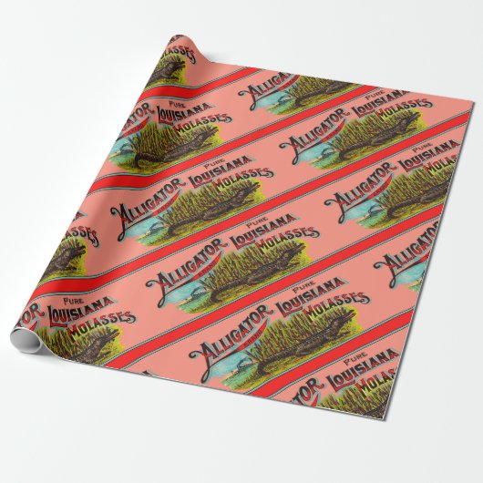 Alligator Louisiana Molasse Cadeaupapier (Uitgerold)