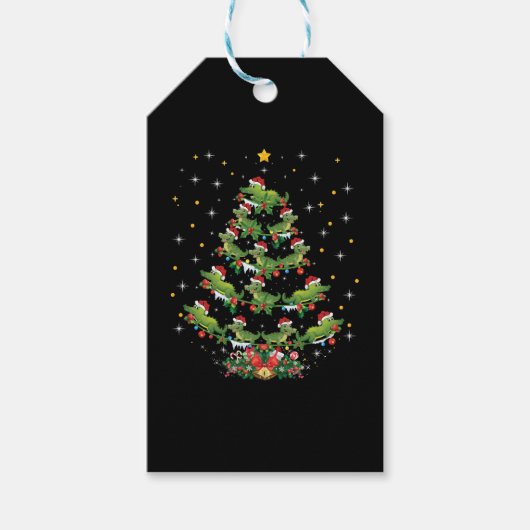 Alligator Lover Xmas Gift Alligator kerstboom Cadeaulabel (Voorkant)