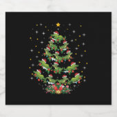 Alligator Lover Xmas Gift Alligator kerstboom Sparkling Wijnetiket (Enkel label)