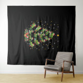 Alligator Lover Xmas Gift Alligator kerstboom Wandkleed (In Situ (horizontaal))