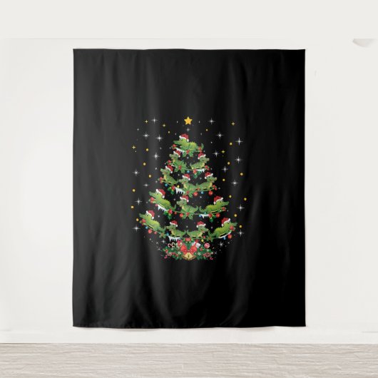 Alligator Lover Xmas Gift Alligator kerstboom Wandkleed (Voorkant)