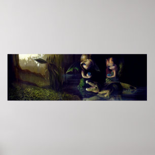 Alligator Magic ART PRINT Firy fantasy surrealisti