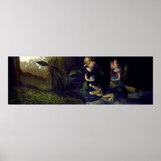 Alligator Magic ART PRINT Firy fantasy surrealisti (Voorkant)
