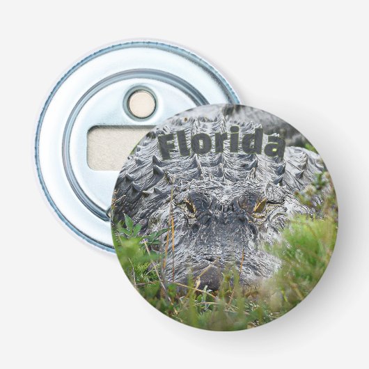 Alligator Magnet Flesopener  Button Flesopener (Voorkant)