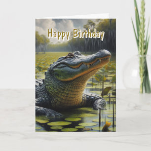 Alligator Mannen Happy Birthday Kaart