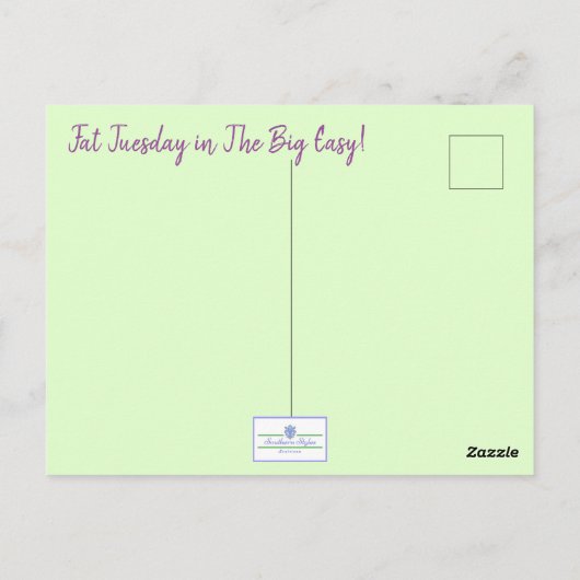 Alligator Mardi Gras Float Briefkaart (Achterkant)