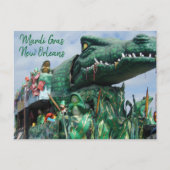 Alligator Mardi Gras Float Briefkaart (Voorkant)