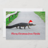 Alligator Merry Kerstmis uit Florida grappig Kaart (Voorkant)