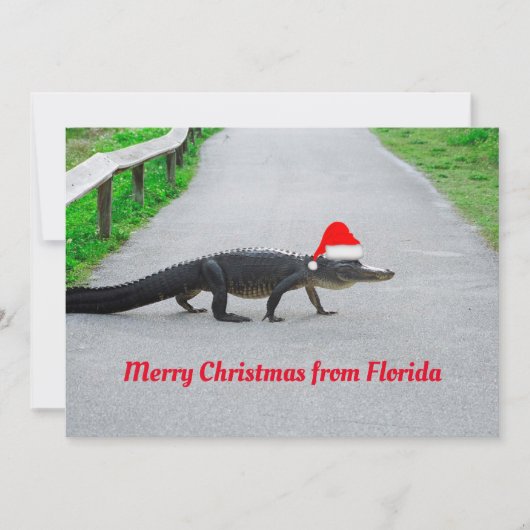 Alligator Merry Kerstmis uit Florida grappig Kaart (Voorkant)