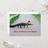 Alligator Merry Kerstmis uit Florida grappig Kaart (Voorkant / Achterkant in situ)