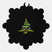 Alligator met kerstboomkoorts met loopvlakverlicht ornament kaart (Voorkant)
