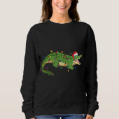 Alligator met kerstlampjes met Pet van Santa X Trui (Voorkant)