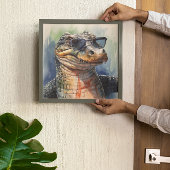 Alligator met zonnebril poster