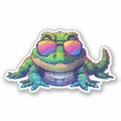 Alligator met zonnebril sticker (Voorkant)