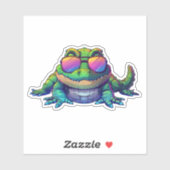 Alligator met zonnebril sticker (Vel)