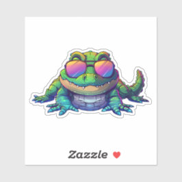 Alligator met zonnebril sticker