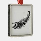 Alligator Metalen Ornament (Rechts)