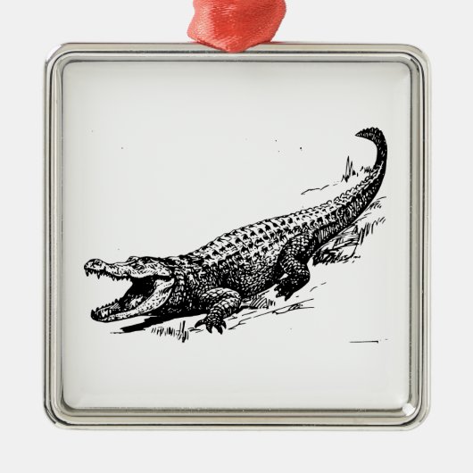 Alligator Metalen Ornament (Voorkant)