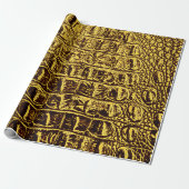 ALLIGATOR METALLIC GOLD CADEAUPAPIER (Uitgerold)
