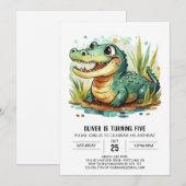 Alligator moderne krokodil verjaardag kaart (Voorkant / Achterkant)