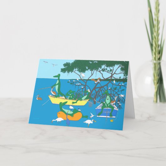 Alligator Moeras Verjaardagskaart Kaart (Voorkant)