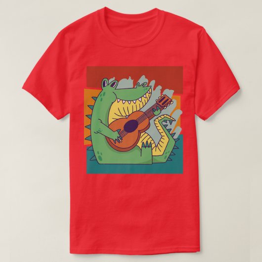  Alligator Music Crocodile Guitar1400 T-shirt (Design voorkant)