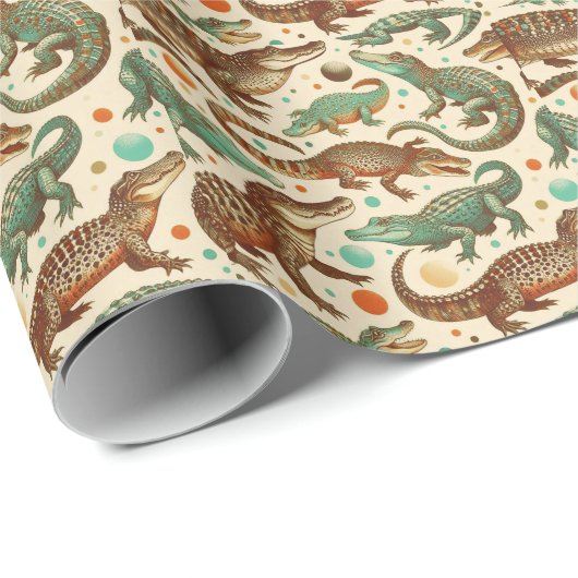  alligator naadloos cadeaupapier (Rol Hoek)