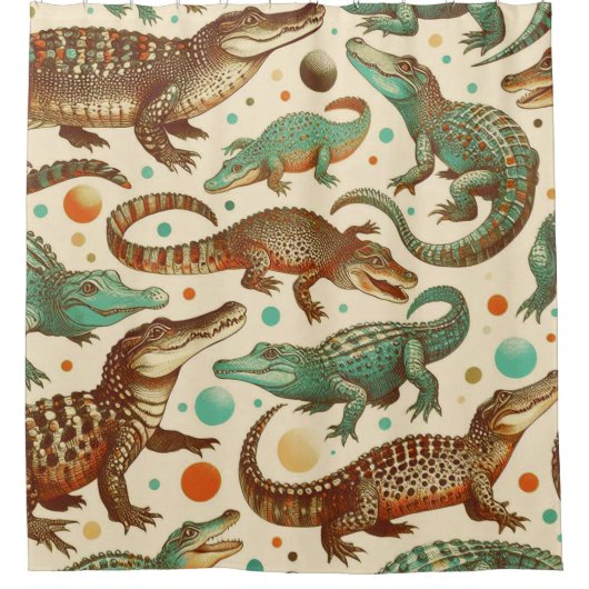  alligator naadloos douchegordijn (Voorkant)