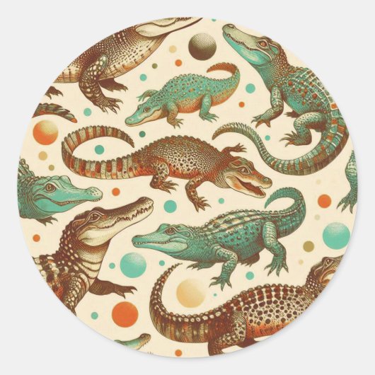  alligator naadloos ronde sticker (Voorkant)