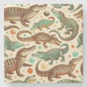  alligator naadloos stenen onderzetter (Voorkant)