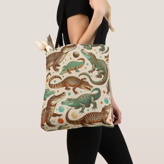 alligator naadloos tote bag (Dichtbij)