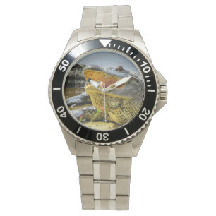 Alligator. Naar het gezicht. Horloge