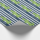 Alligator Navy and White Wrapping Paper Cadeaupapier (Hoek)