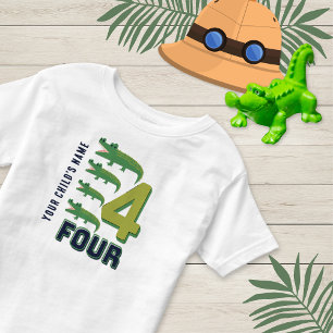 Alligator nummer vier aangepaste creditering kinder shirts