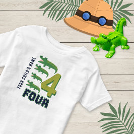 Alligator nummer vier aangepaste creditering kinder shirts