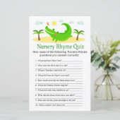 Alligator Nursery Rhyme Quiz baby shower game (Staand voorkant)