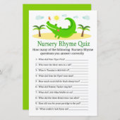Alligator Nursery Rhyme Quiz baby shower game (Voorkant / Achterkant)