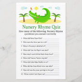 Alligator Nursery Rhyme Quiz baby shower game (Voorkant)