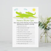 Alligator Nursery Rhyme Quiz baby shower game (Staand voorkant)