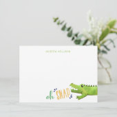 Alligator of krokodil Dank je wel briefpapier Kaart (Staand voorkant)