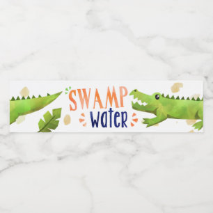 Alligator- of krokodillenlabels voor waterflessen waterfles etiket