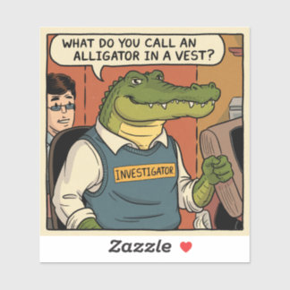 Alligator onderzoeker Dad Joke Sticker