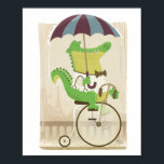 Alligator op fiets in Parijs Poster<br><div class="desc">Fun afbeelding van een alligator die een fiets rijdt in Parijs.</div>