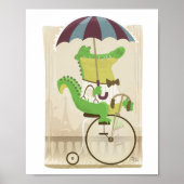 Alligator op fiets in Parijs Poster (Voorkant)