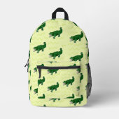 Alligator op geel bedrukte rugzak (Voorkant)