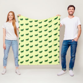 Alligator op geel fleece deken