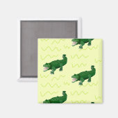 Alligator op geel magneet (Voorkant / Achterkant)
