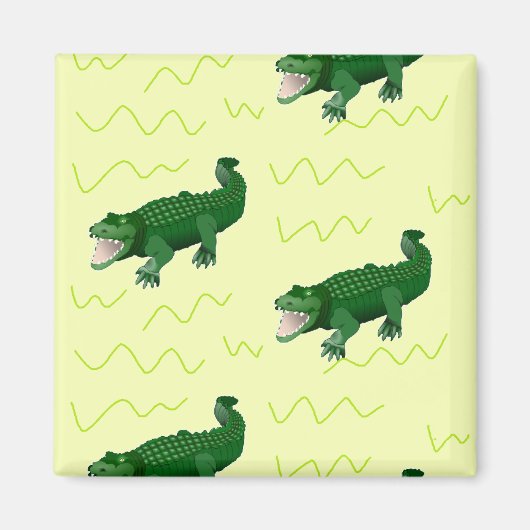 Alligator op geel magneet (Voorkant)