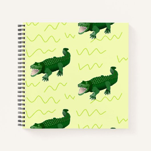 Alligator op geel notitieboek (Voorkant)