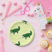 Alligator op geel papieren bordje (Feest)